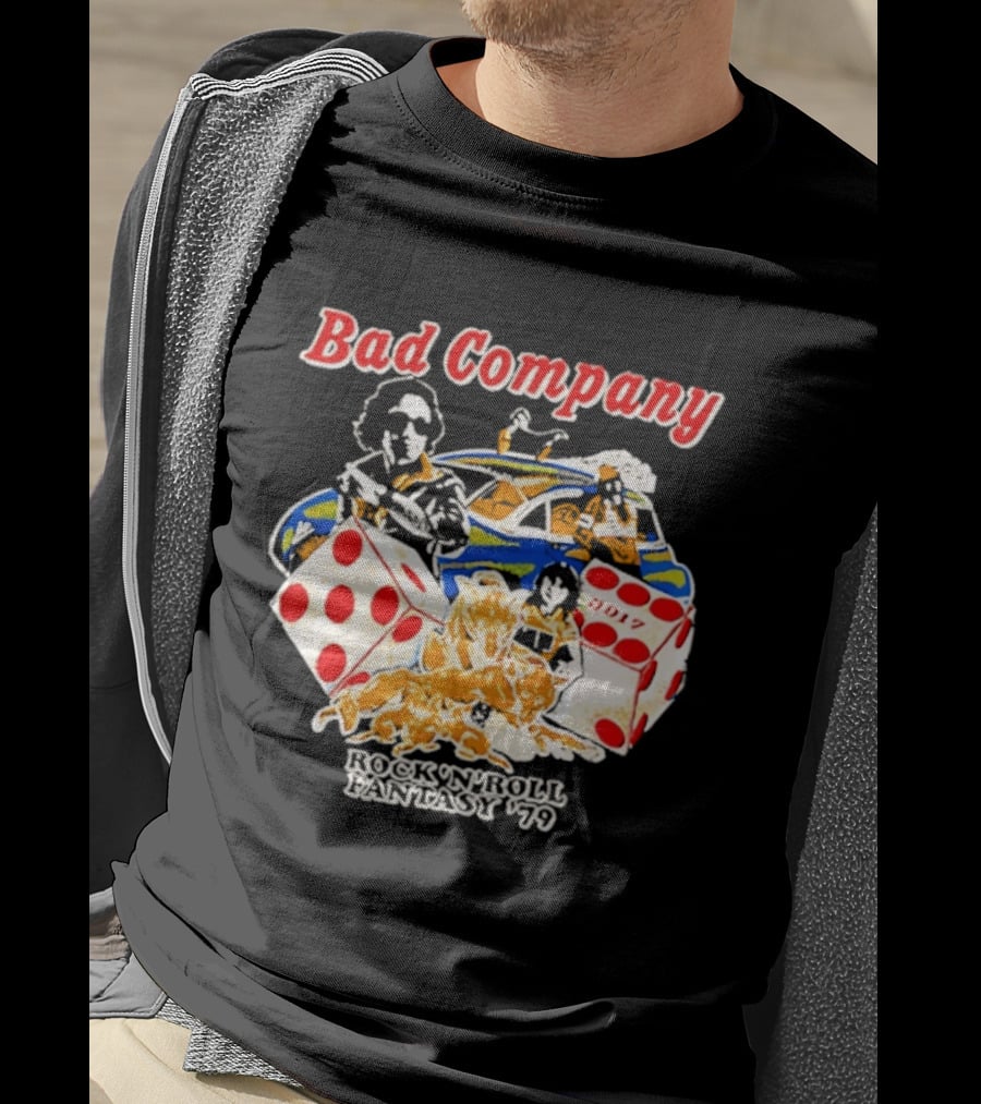 Bad Company Rock N Roll Fantasy '90 Dice And Muscle Car T-Shirt