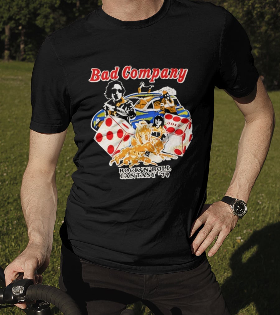 Bad Company Rock N Roll Fantasy '90 Dice And Muscle Car T-Shirt
