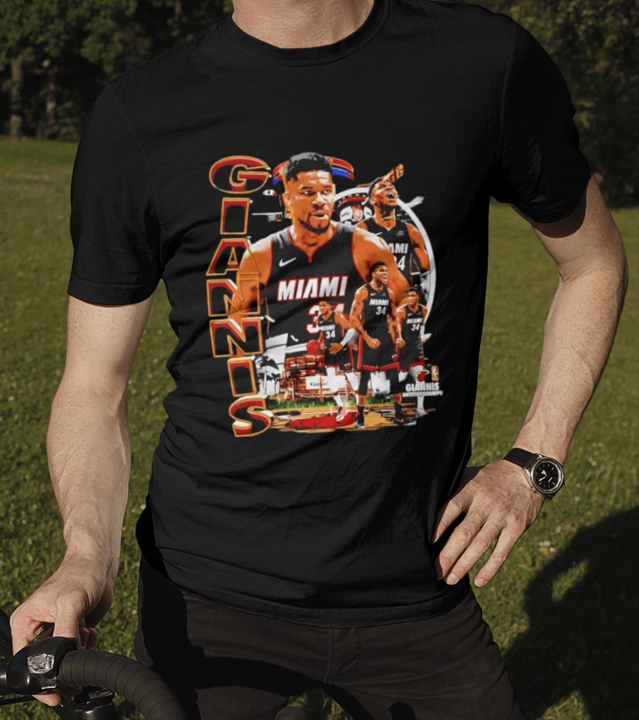 Giannis Antetokounmpo Miami Heat 90s Bootleg Retro Basketball T-Shirt