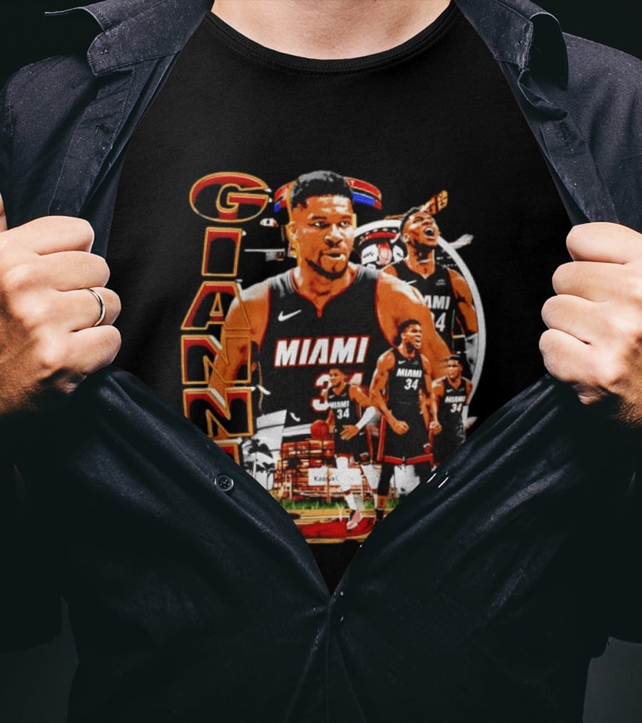 Giannis Antetokounmpo Miami Heat 90s Bootleg Retro Basketball T-Shirt