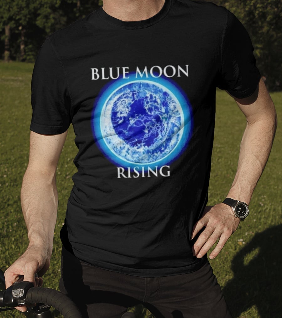 Blue Moon Rising Astronomy Celestial Night Sky Planetary T-Shirt