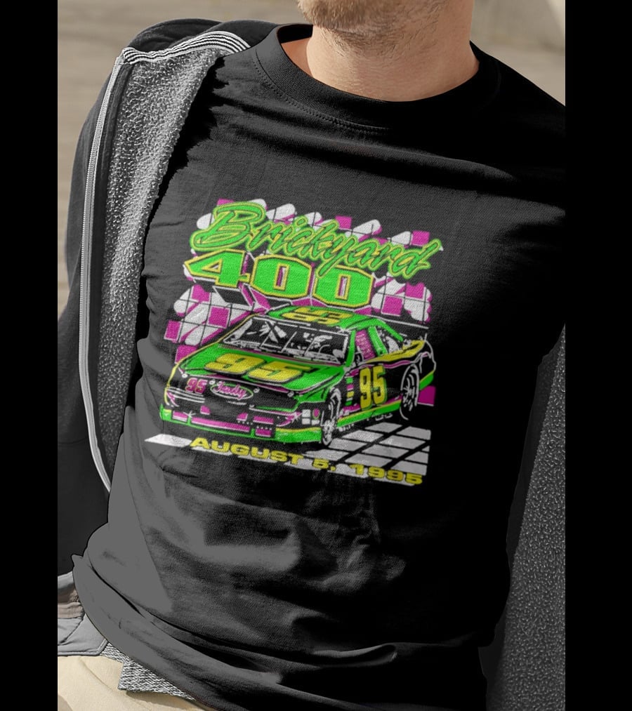 Brickyard 400 August 5 1995 Racing 95 Indy Checkerboard T-Shirt
