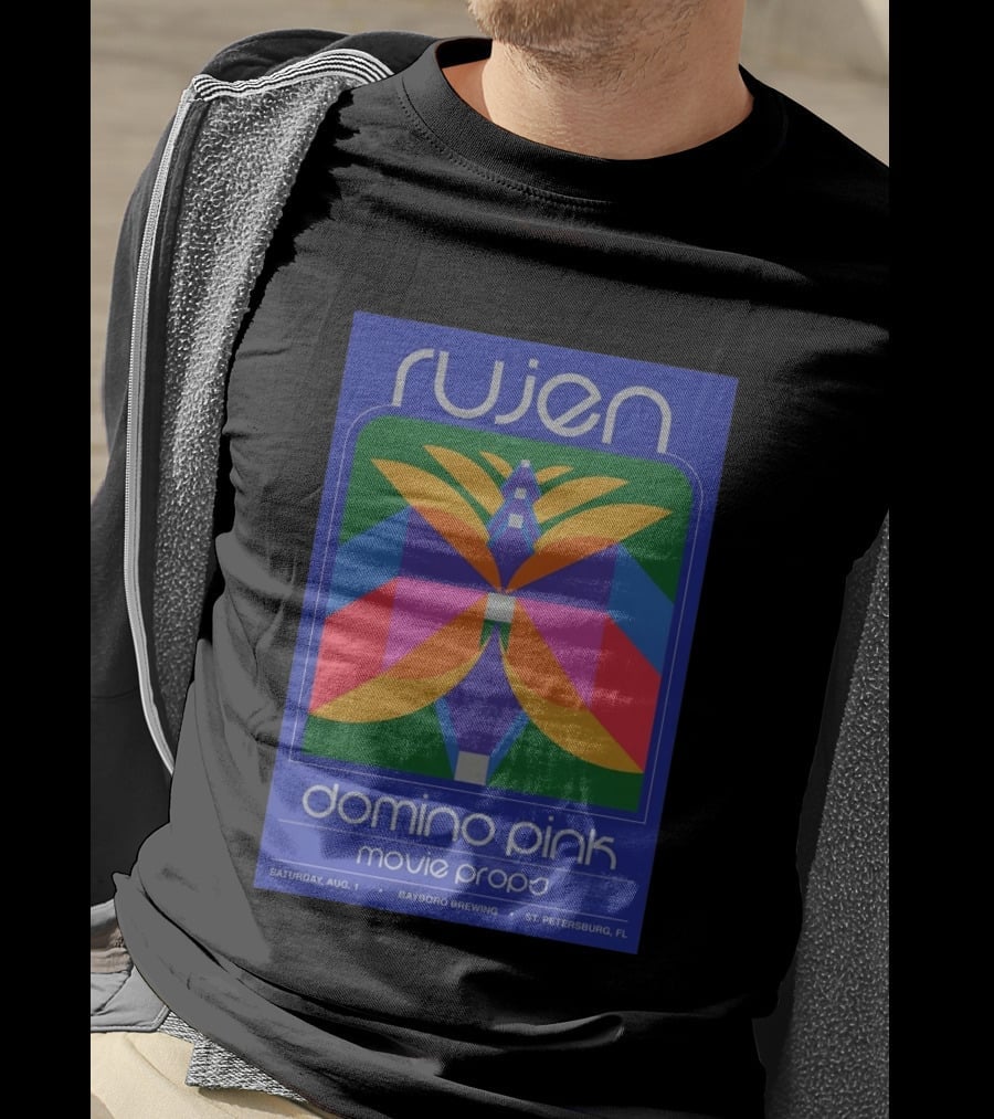 Rujen Domino Pink Movie Props Saturday August 1 Bayboro Brewing St. Petersburg FL T-Shirt