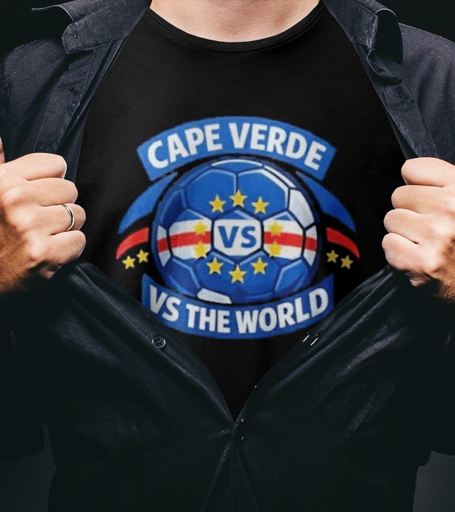 Cape Verde Football Vs The World Soccer Ball Stars T-Shirt