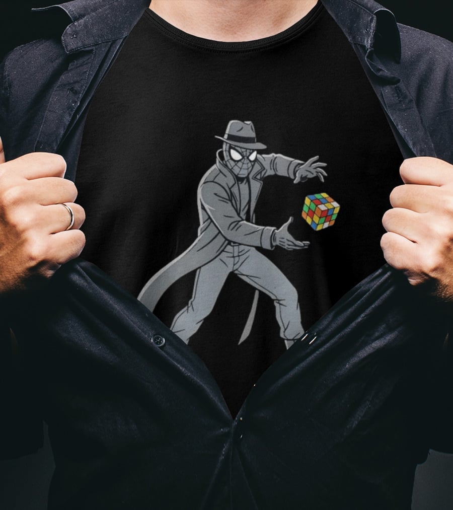 Spider Man Noir With Rubik's Cube Mastermind T-Shirt