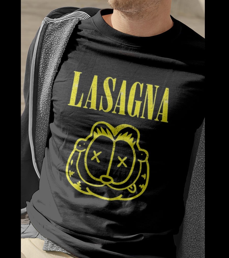 Lasagna Cat Parody Smells Like Teen Spirit T-Shirt