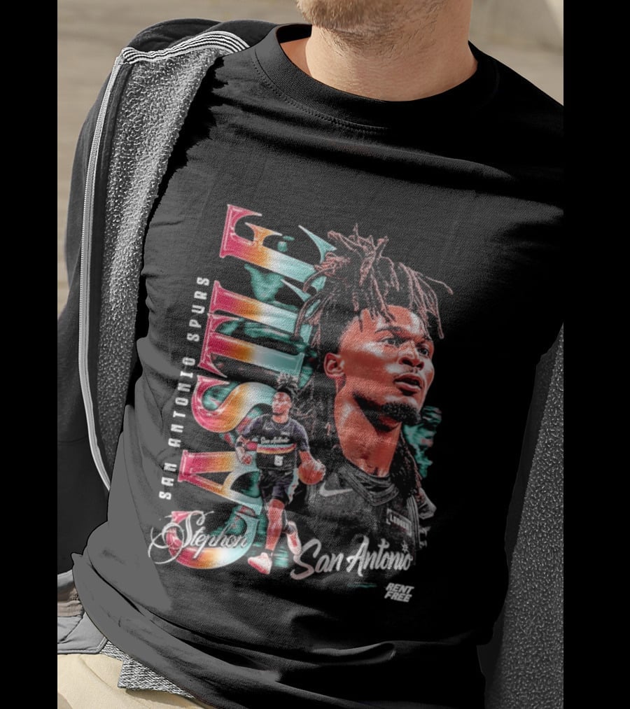 Stephon Castle San Antonio Spurs Player Collage Rent Free T-Shirt