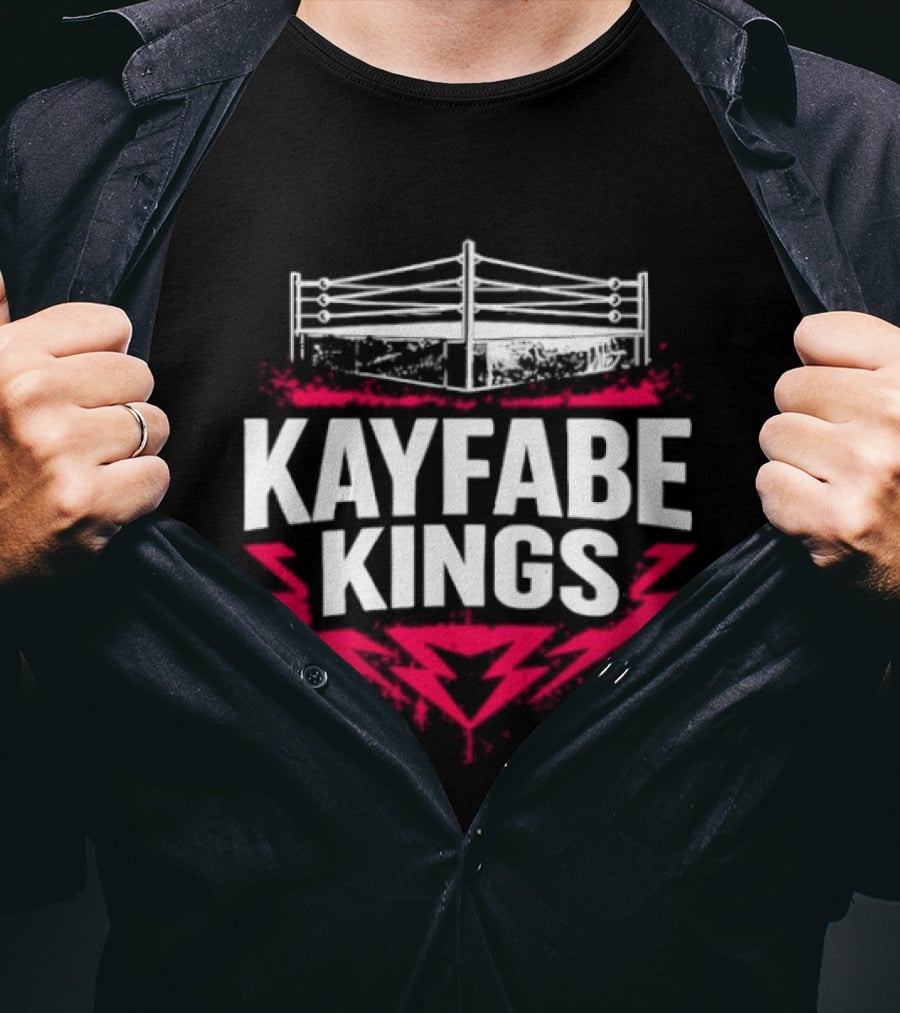 Kayfabe Kings Wrestling Ring WWE AEW Fans T-Shirt