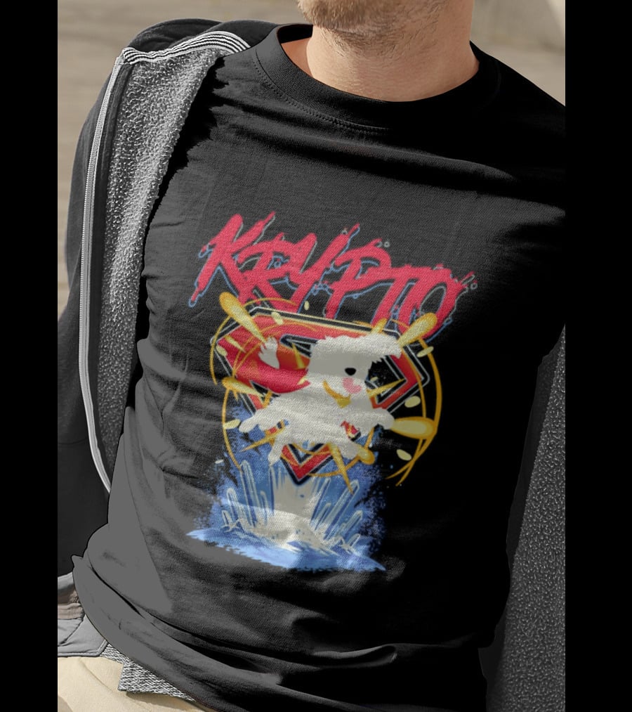 Krypto The Superdog With Superman Symbol And Skateboard T-Shirt