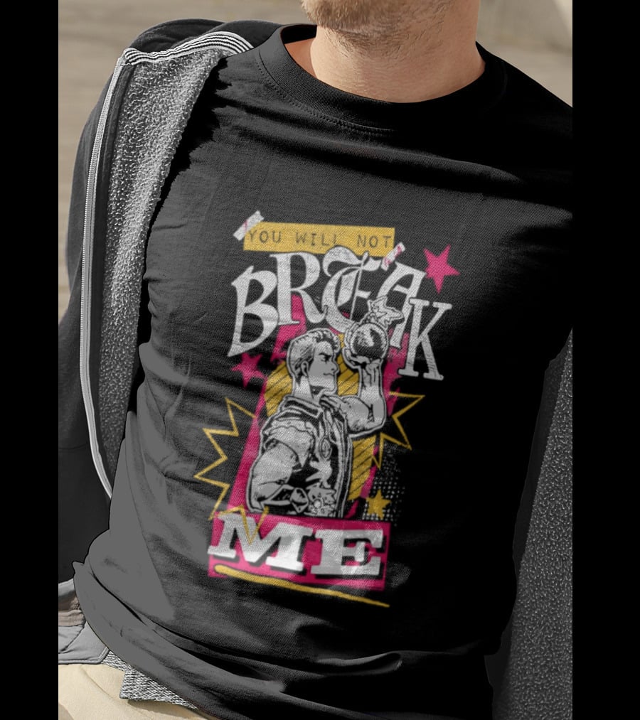 Break Me Bomb Guy Bold Typography Power Starburst T-Shirt