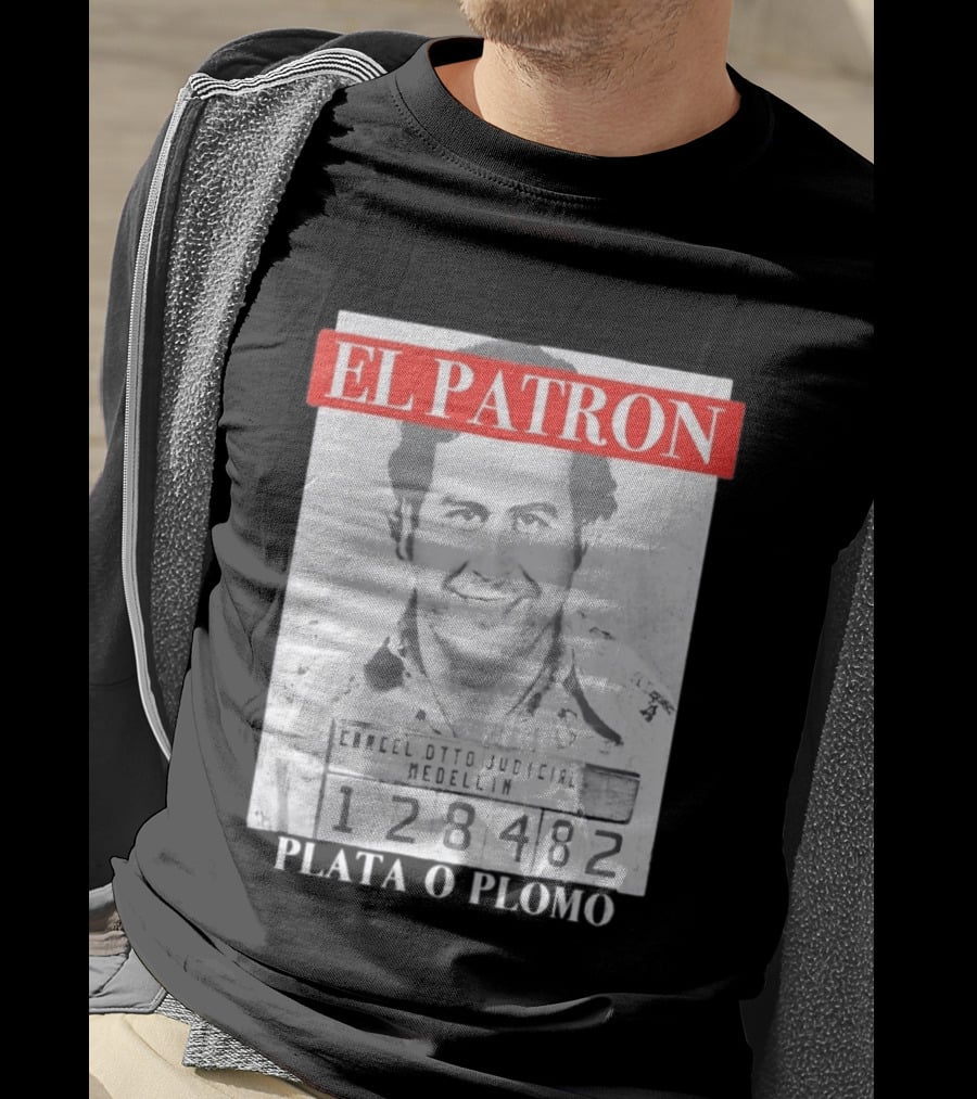 Pablo Escobar Shot El Patron Plata O Plomo Medellin 128482 T-Shirt