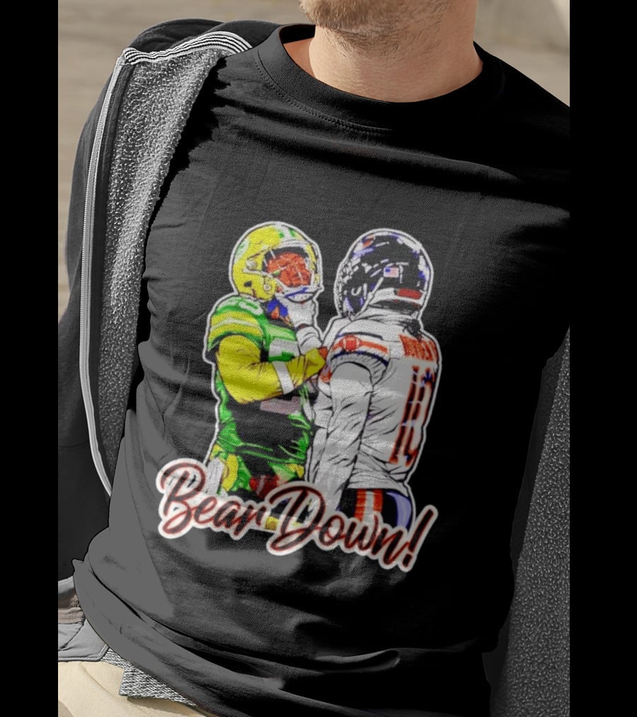 Aaron Rodgers Green Bay Packers Versus Luther Burden III Chicago Bears Bear Down Rivalry T-Shirt