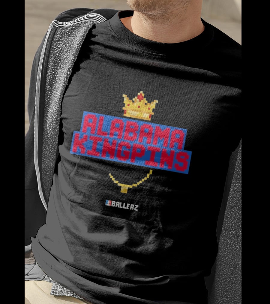 Alabama Kingpins Crown Necklace Ballerz Iconic 8 Bit T-Shirt