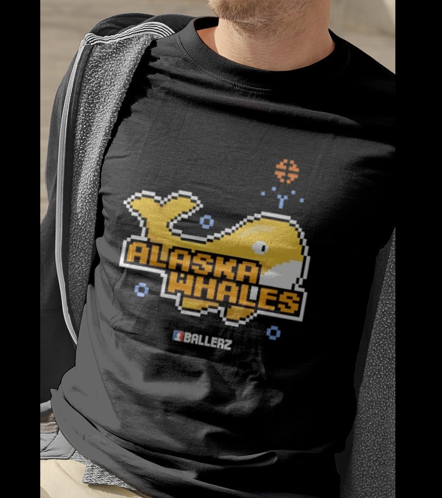 Alaska Whales Ballerz Pixel Whale T-Shirt
