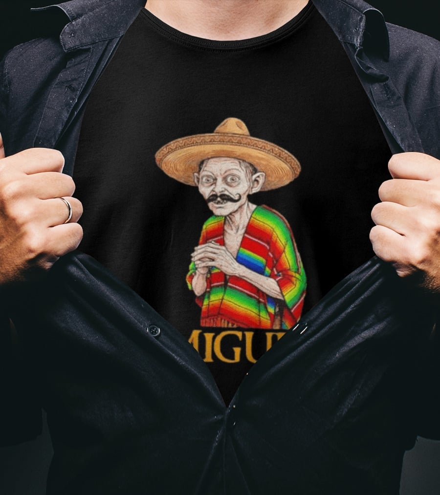 Smiguel Mexican Poncho Sombrero T-Shirt