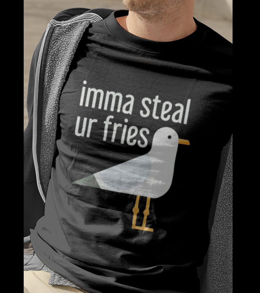 Imma Steal Ur Fries Seagull Bird Beach Humor T-Shirt