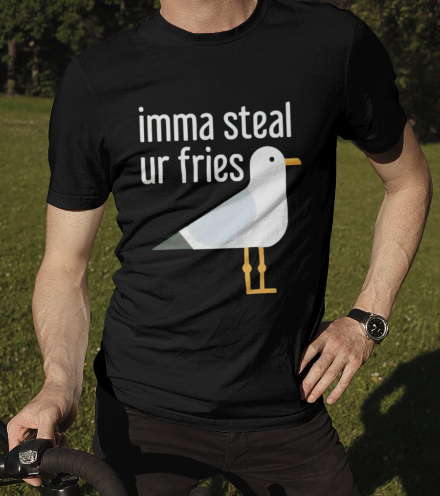 Imma Steal Ur Fries Seagull Bird Beach Humor T-Shirt