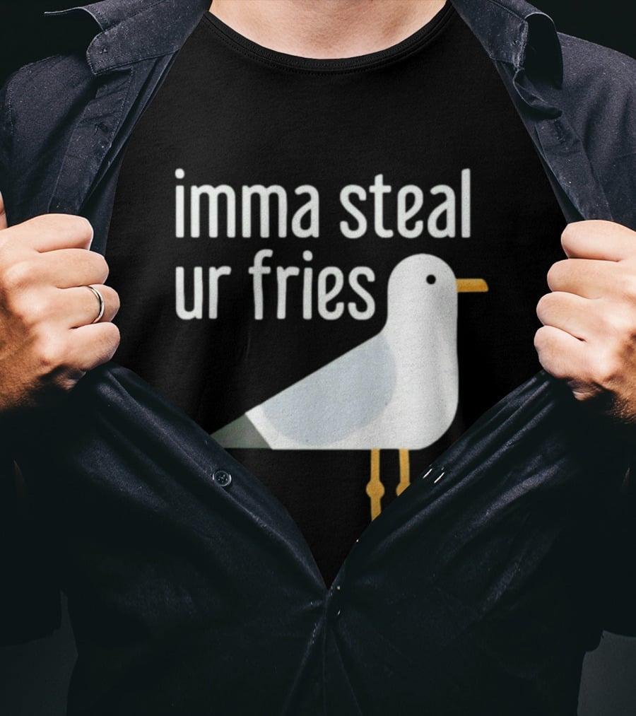 Imma Steal Ur Fries Seagull Bird Beach Humor T-Shirt