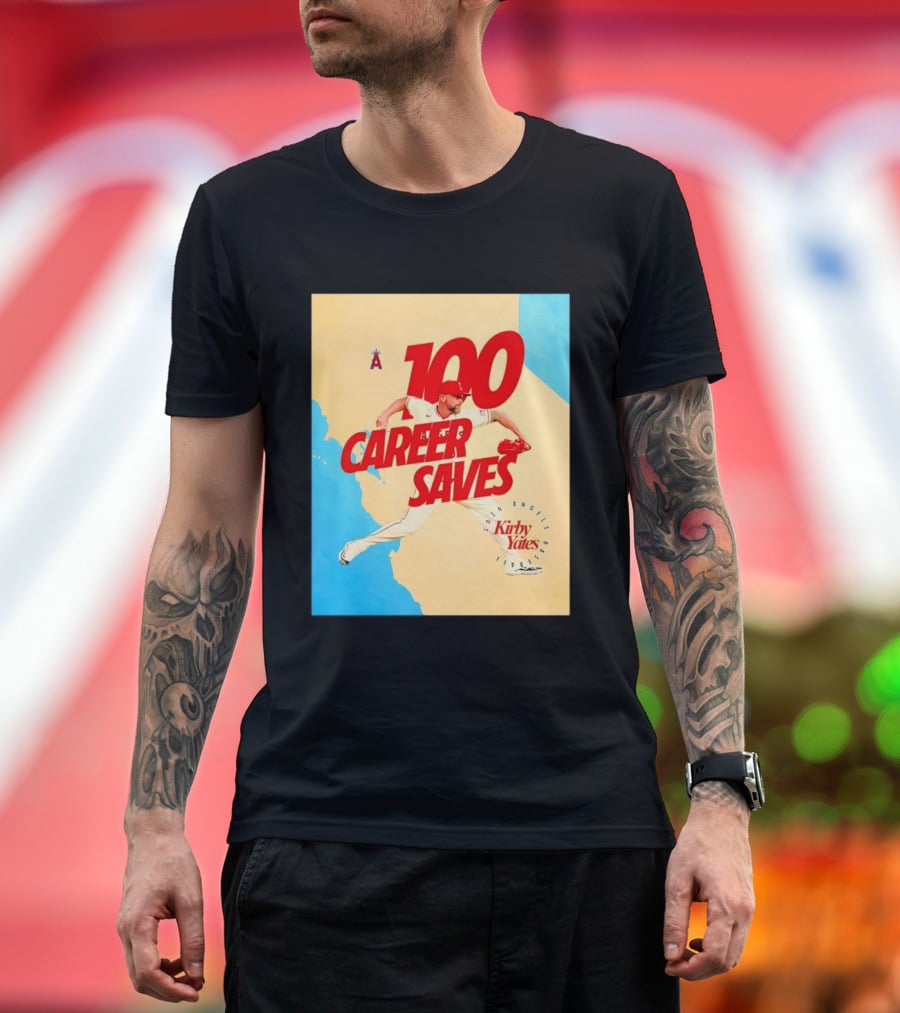 Los Angeles Angels Kirby Yates 100 Career Saves Milestone 2026 T-Shirt