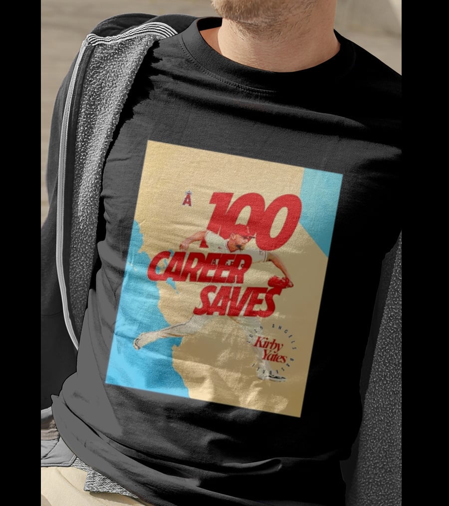 Los Angeles Angels Kirby Yates 100 Career Saves Milestone 2026 T-Shirt