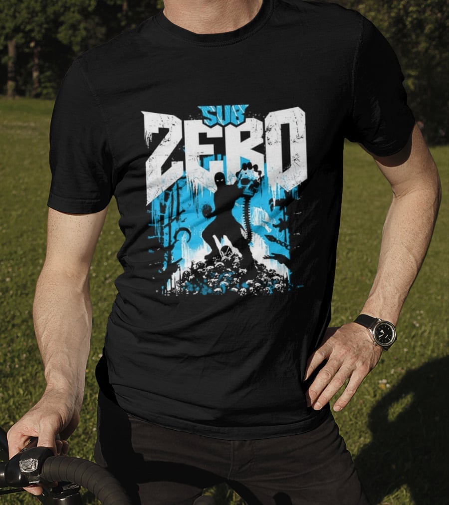 Mortal Kombat Sub Zero Ice Blue Silhouette And Freeze T-Shirt