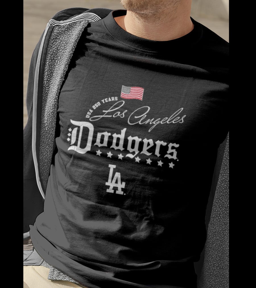 Los Angeles Dodgers MLB USA 250 Years Celebration Happy 4th Of July T-Shirt