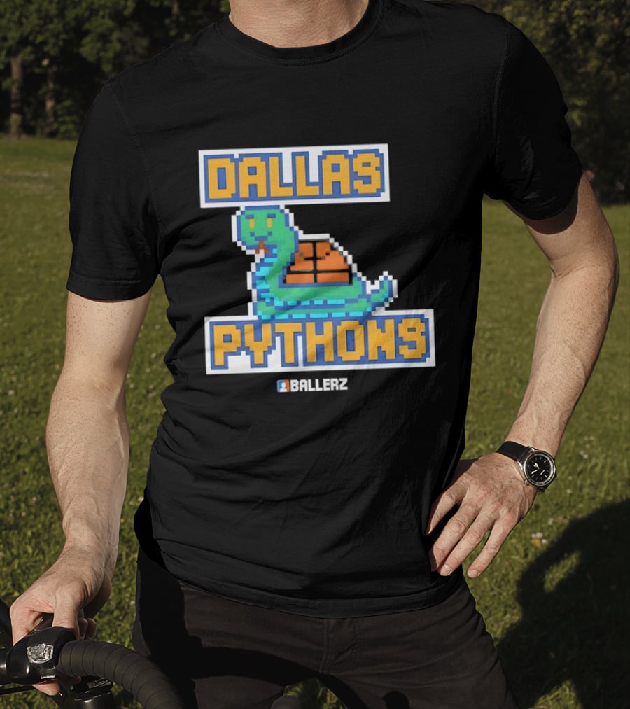 Dallas Pythons Ballerz Basketball Pixel Snake T-Shirt