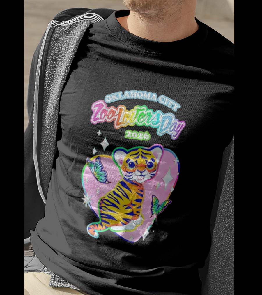 Oklahoma City Zoo Lovers Day 2026 Tiger And Butterflies Hearts T-Shirt