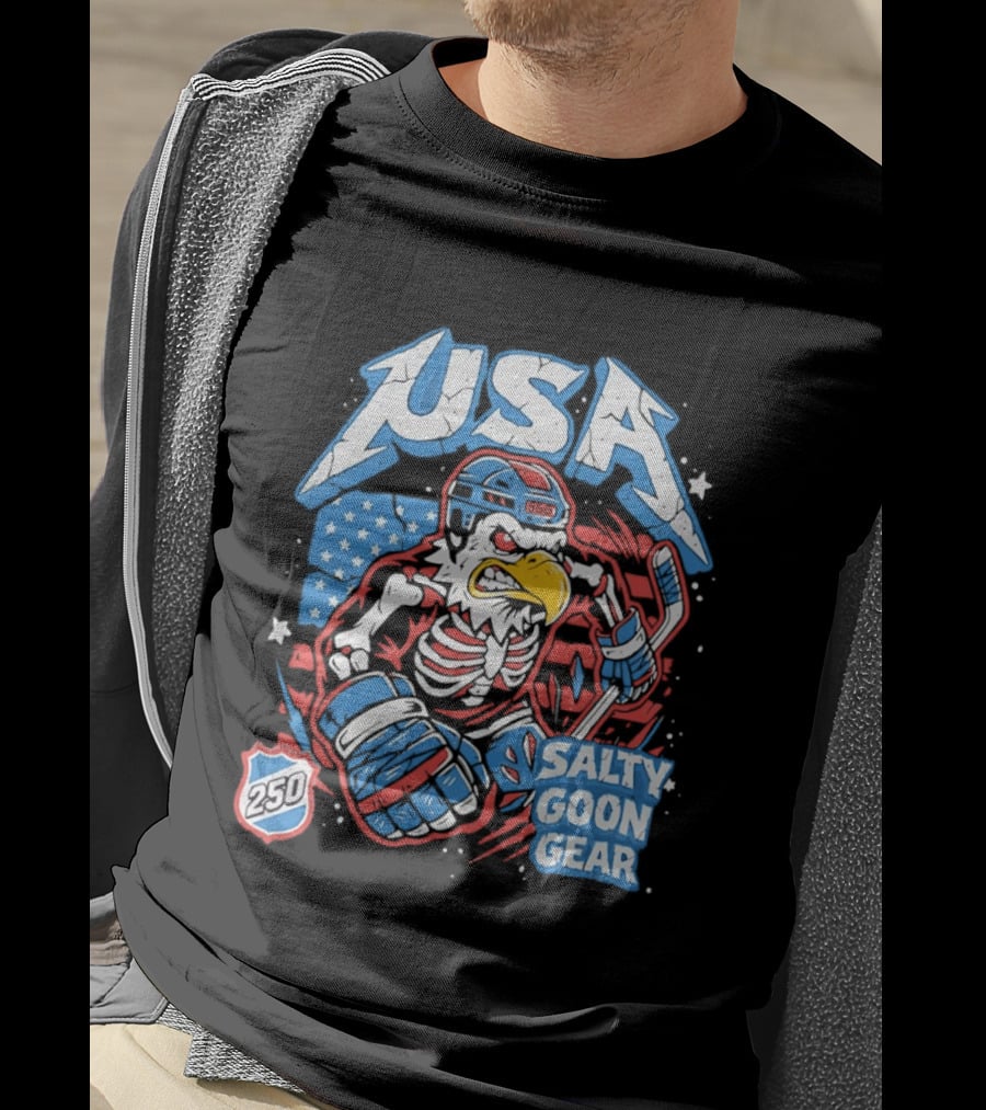 USA Skeleton Eagle 250 Salty Goon Gear T-Shirt