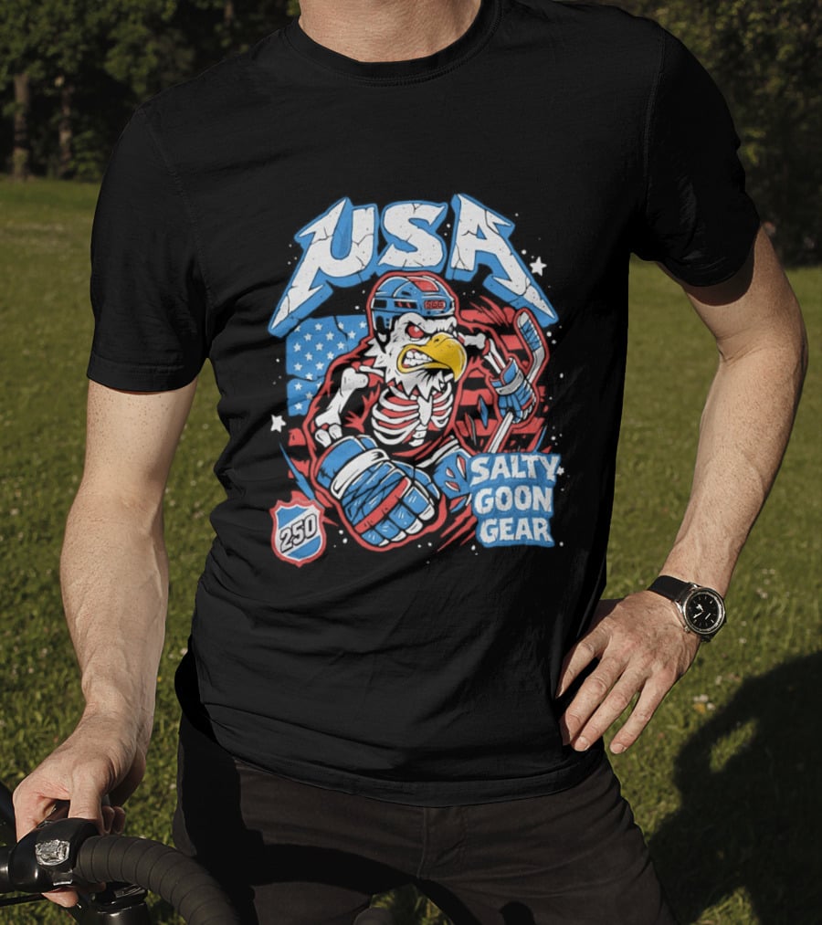 USA Skeleton Eagle 250 Salty Goon Gear T-Shirt