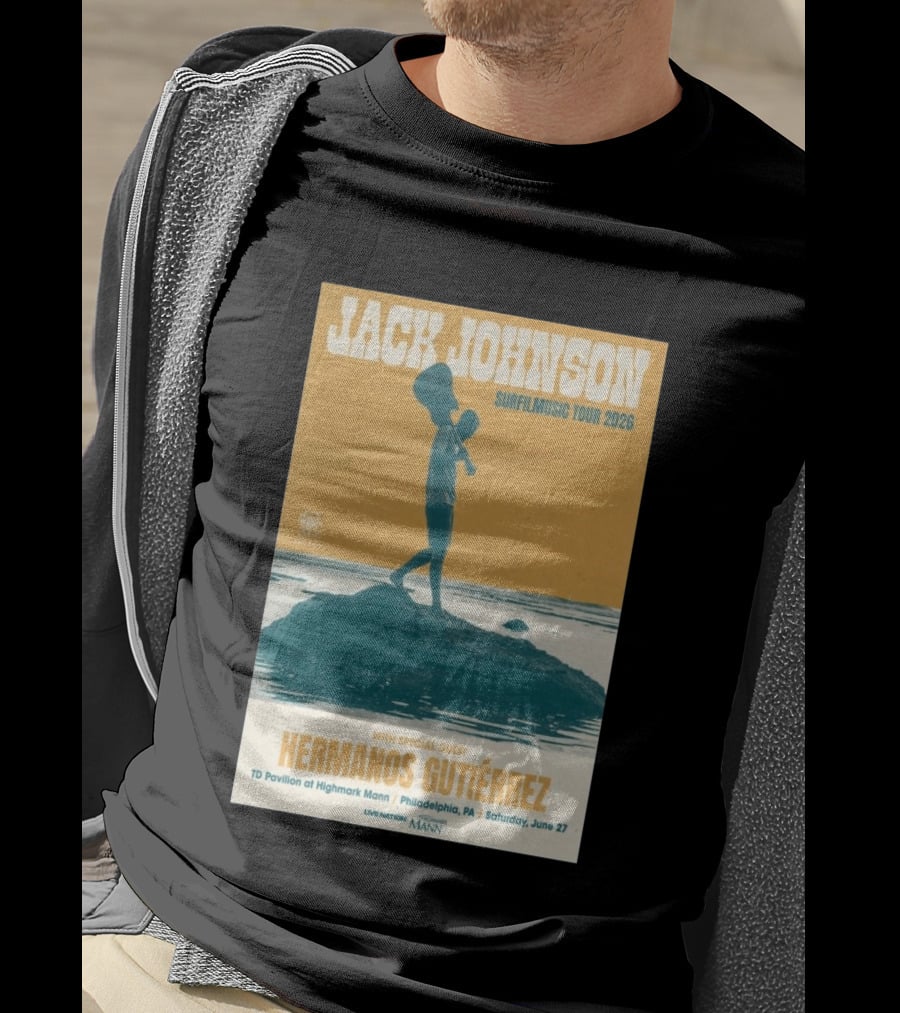 Jack Johnson Surfmusic Tour 2026 Philadelphia TD Pavilion With Special Guest Hermanos Gutiérrez June 27 T-Shirt