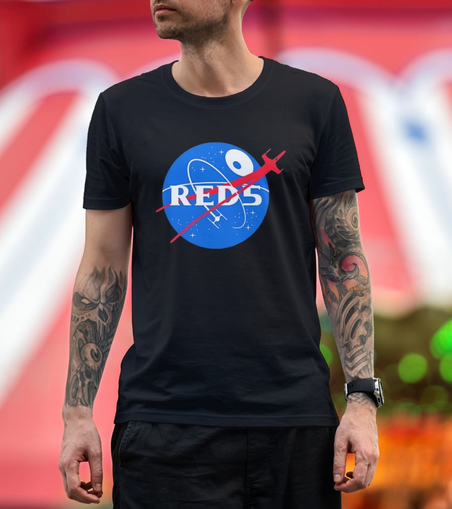 Red 5 NASA Space X Wing Mashup Astronaut Star T-Shirt