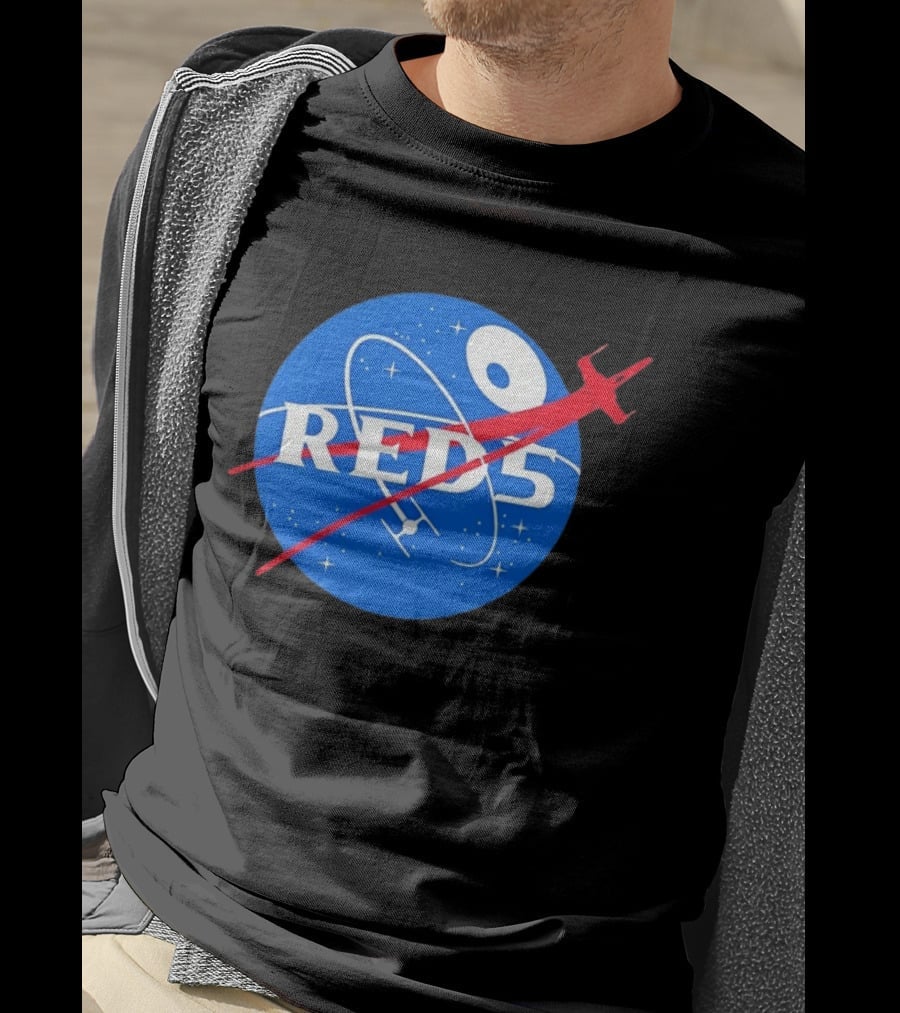 Red 5 NASA Space X Wing Mashup Astronaut Star T-Shirt