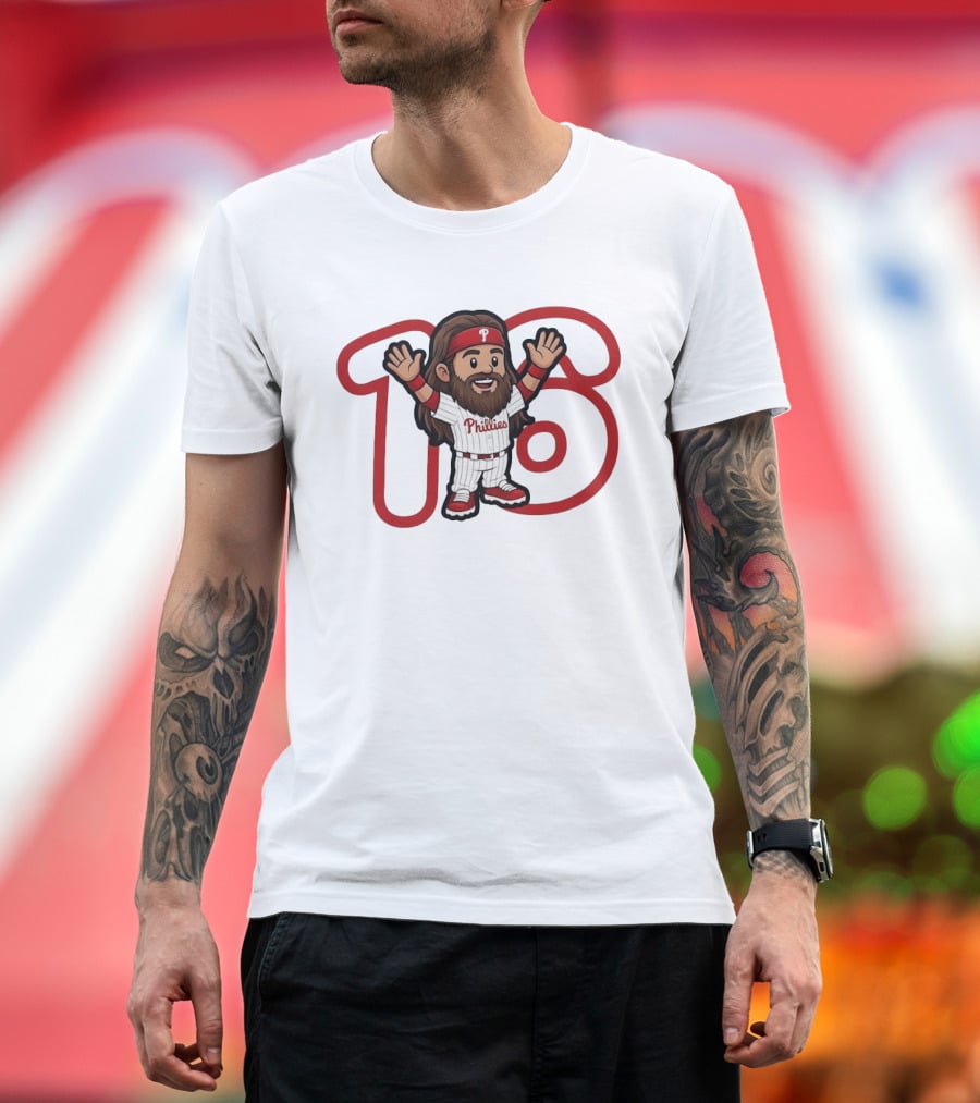 Brandon Marsh 16 Cartoon Philadelphia Phillies Baseball Player MLB 2026 T-Shirt