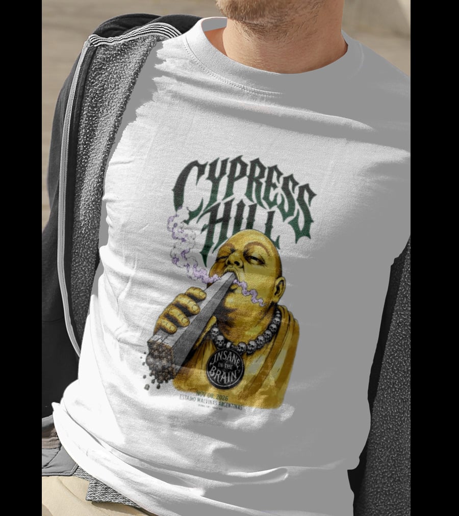 Cypress Hill Insane In The Brain Concert Buenos Aires Stadium Malvinas Argentinas Nov 08 2026 T-Shirt