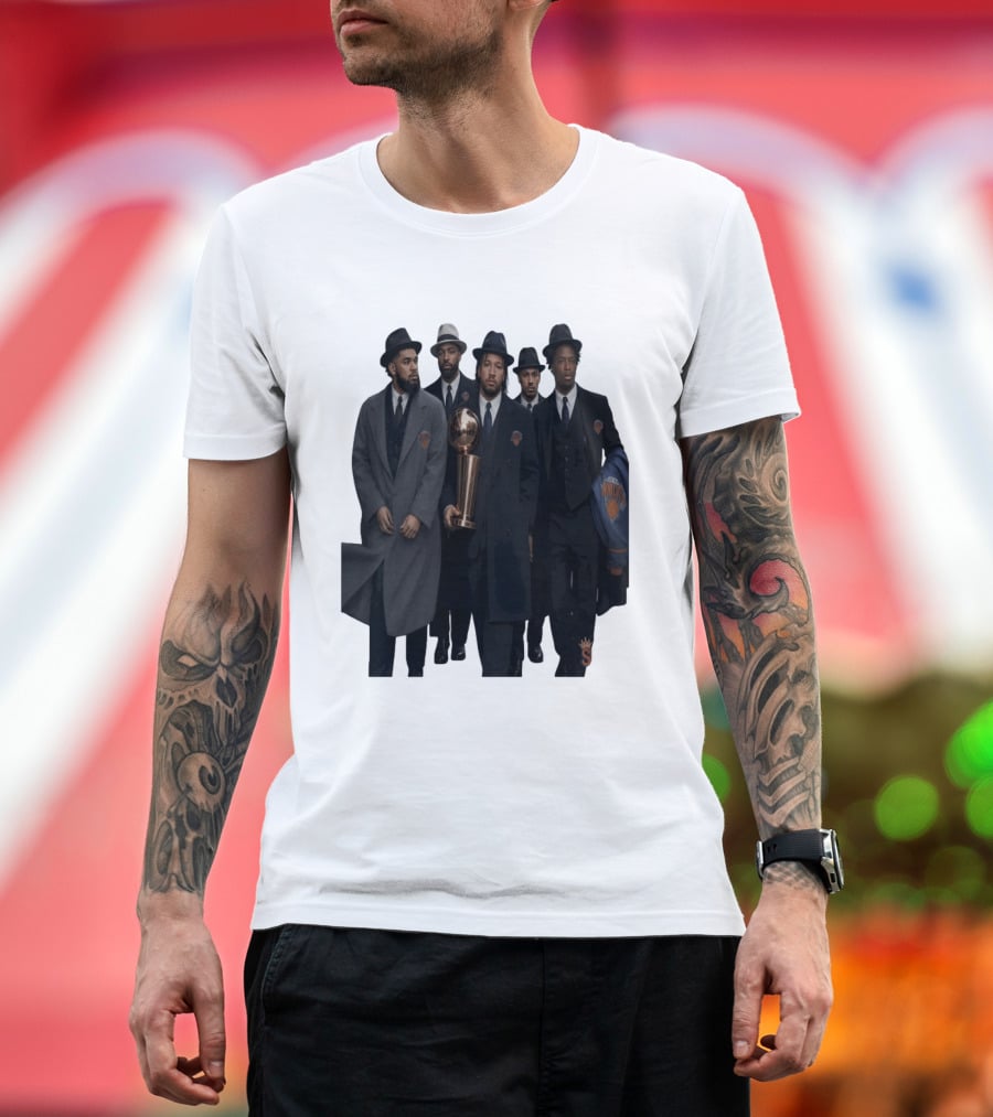 Knicks Mafia New York Knicks Players Suits Championship Trophy T-Shirt