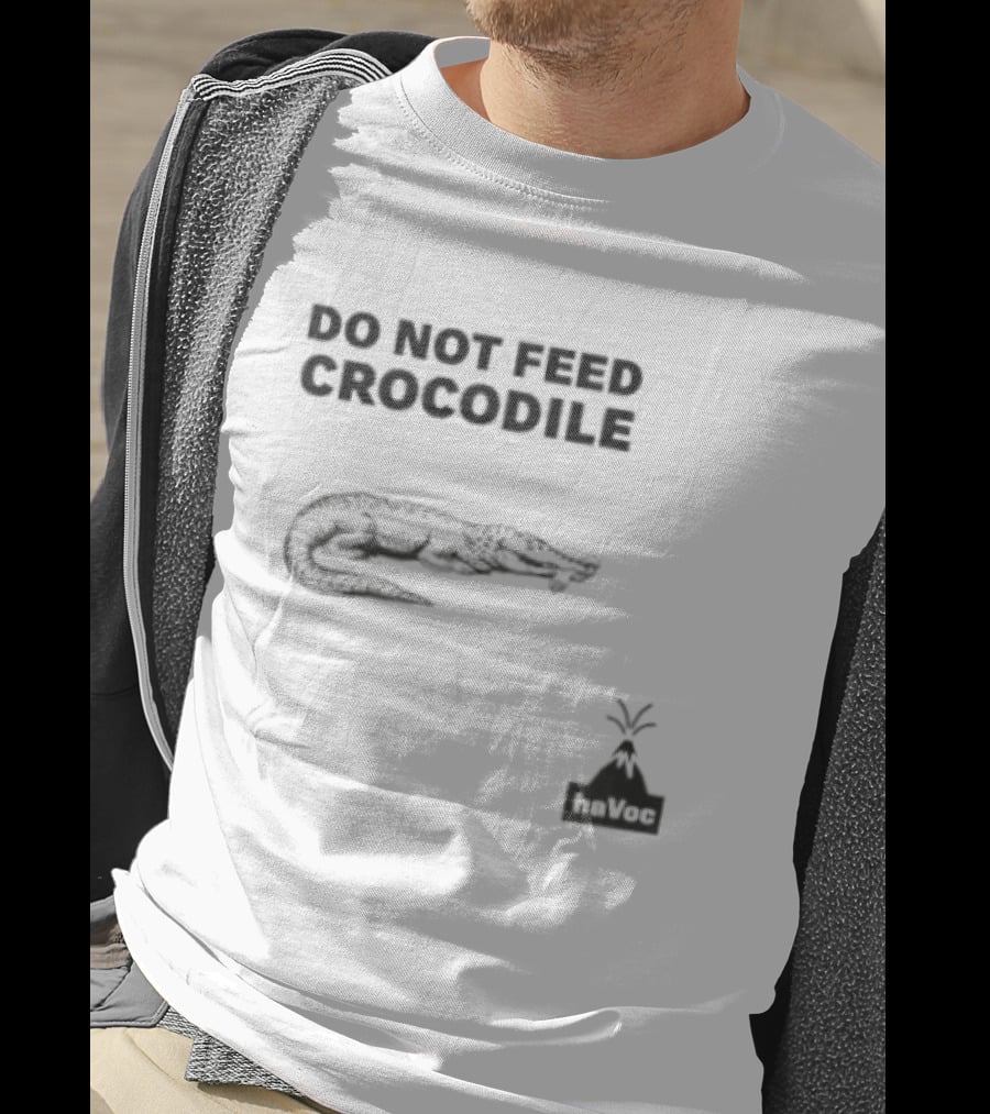 Do Not Feed Crocodile Jurassic Park Style Warning T-Shirt