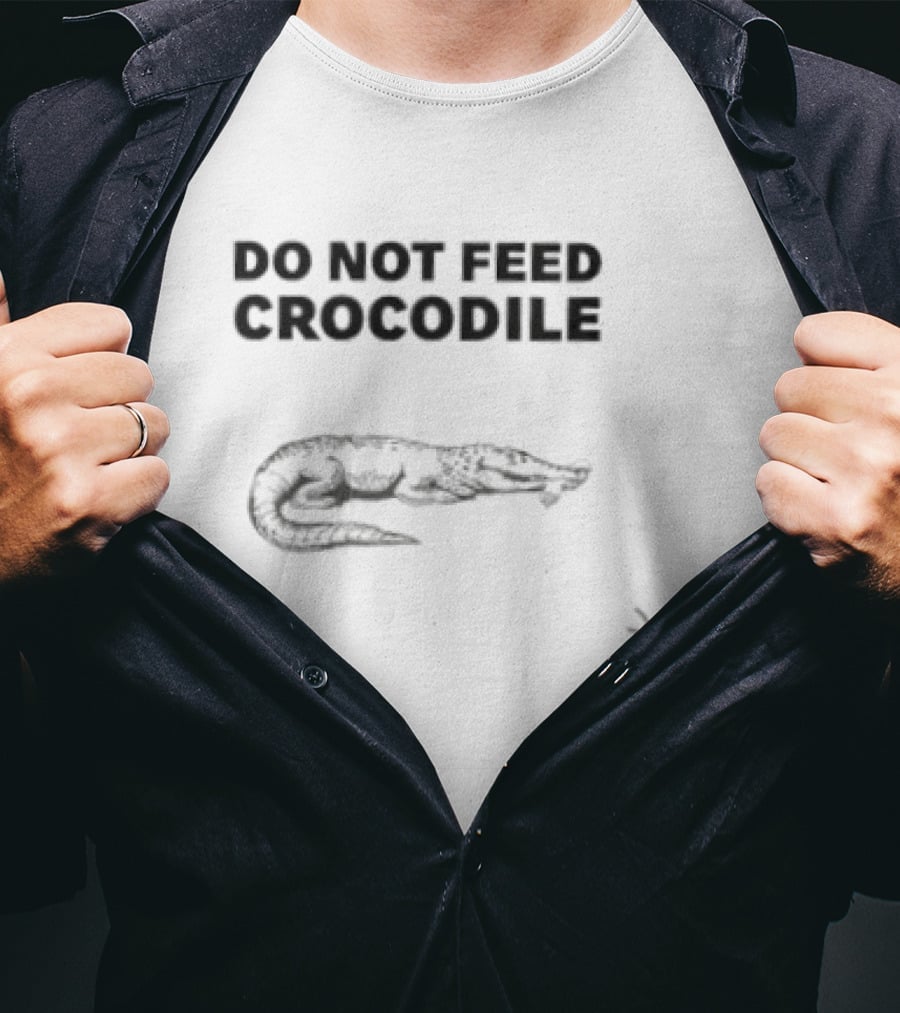 Do Not Feed Crocodile Jurassic Park Style Warning T-Shirt