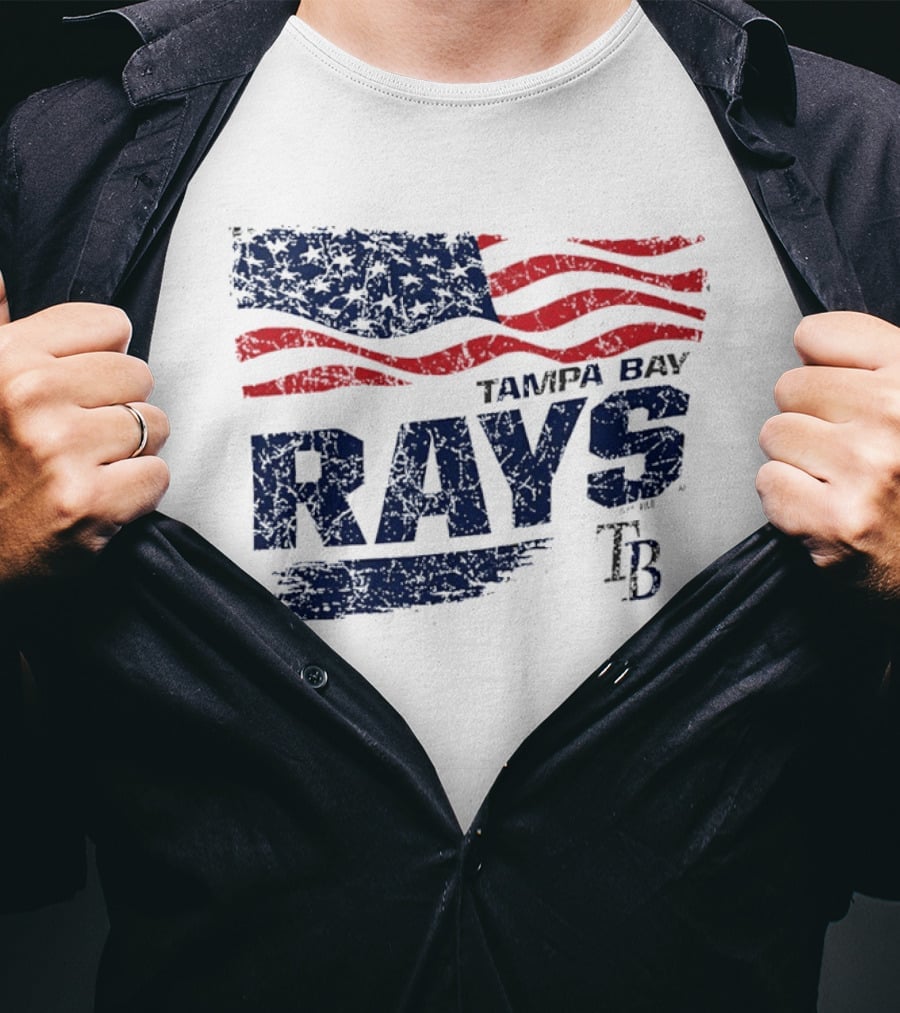 Tampa Bay Rays 4th Of July American Flag T-Shirt