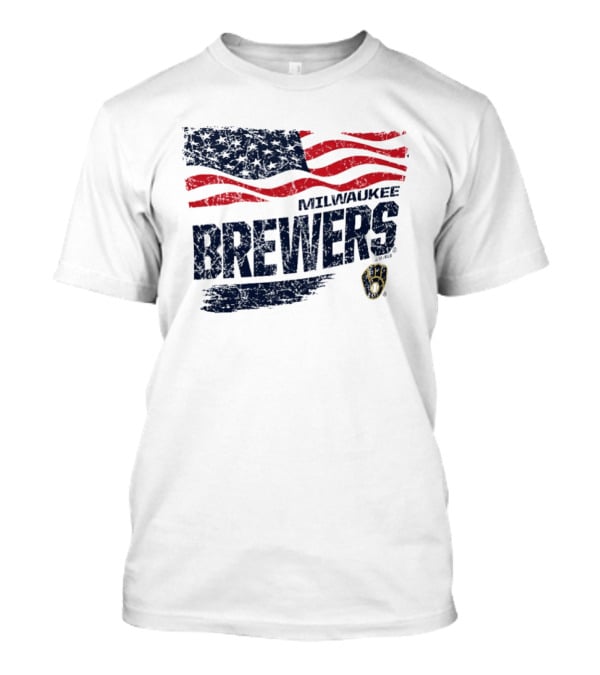 Milwaukee Brewers 4th Of July American Flag Celebration T-Shirt
