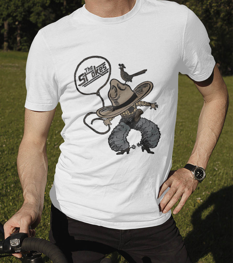 The Strokes Cowboy Hat Bird Lasso Denim Holster Brown Boots T-Shirt