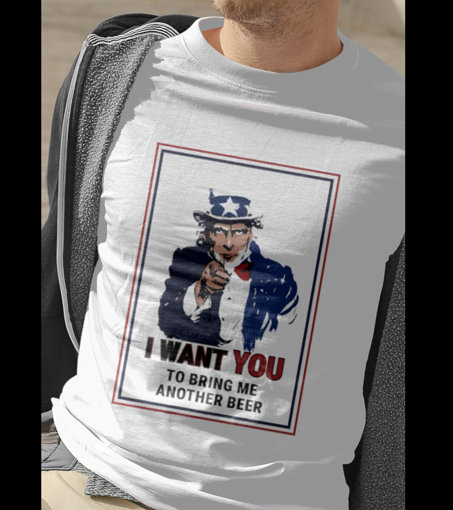 Uncle Sam I Want You To Bring Me Another Beer Pointer T-Shirt