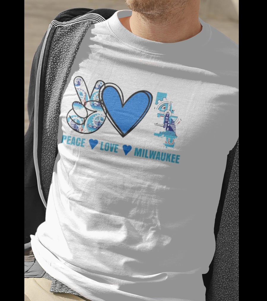 Peace Love Milwaukee Wisconsin City Pride Travel T-Shirt