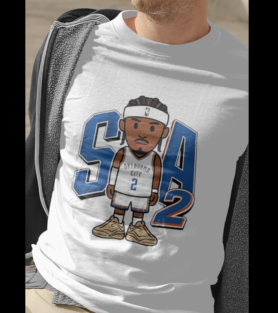 SGA Shai Gilgeous Alexander Oklahoma City Thunder SA 2 Cartoon T-Shirt