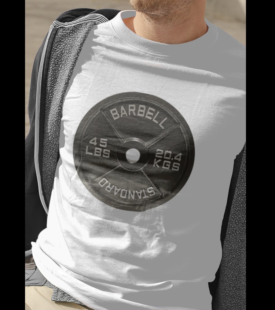 Barbell Standard 45 Lbs 20.4 Kgs Weight Plate Fitness Crossfit T-Shirt
