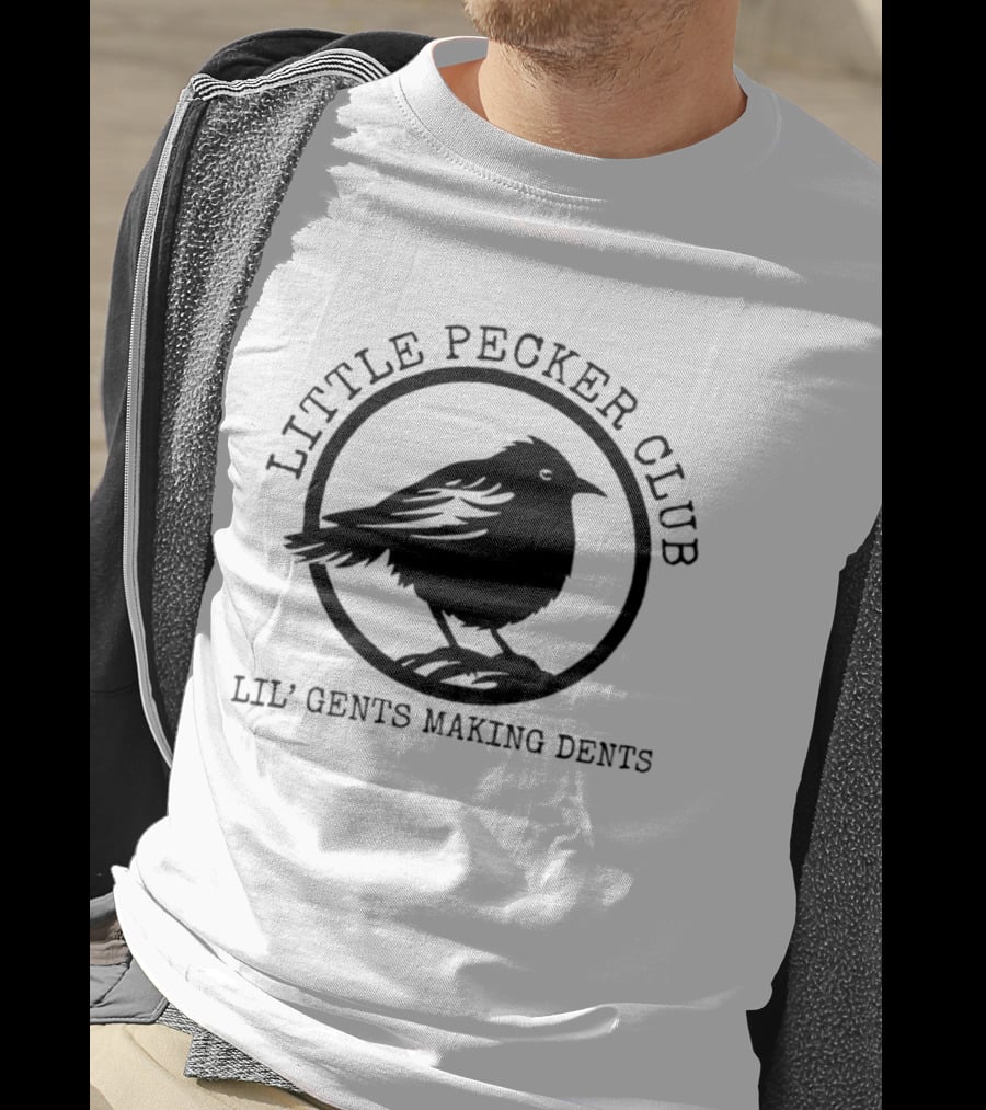 Little Pecker Club Lil' Gents Making Dents Bird Silhouette Circle T-Shirt