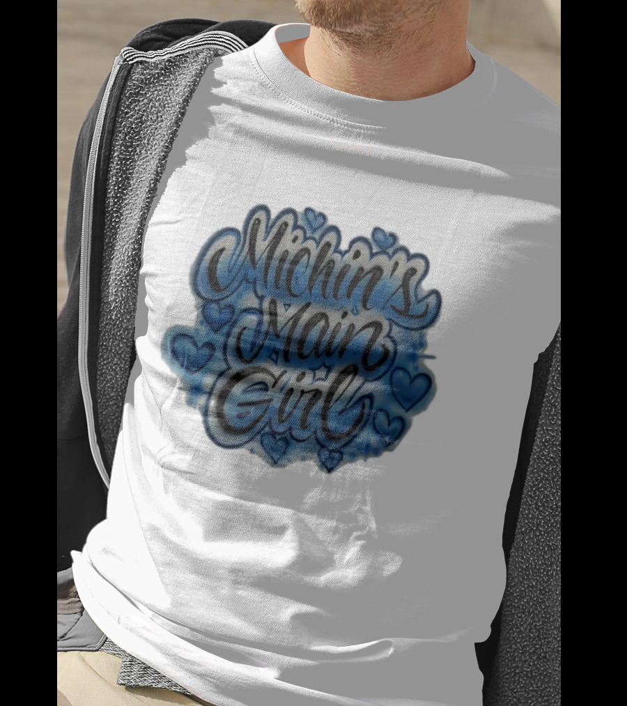 Michin's Main Girl Blue Hearts Airbrush T-Shirt