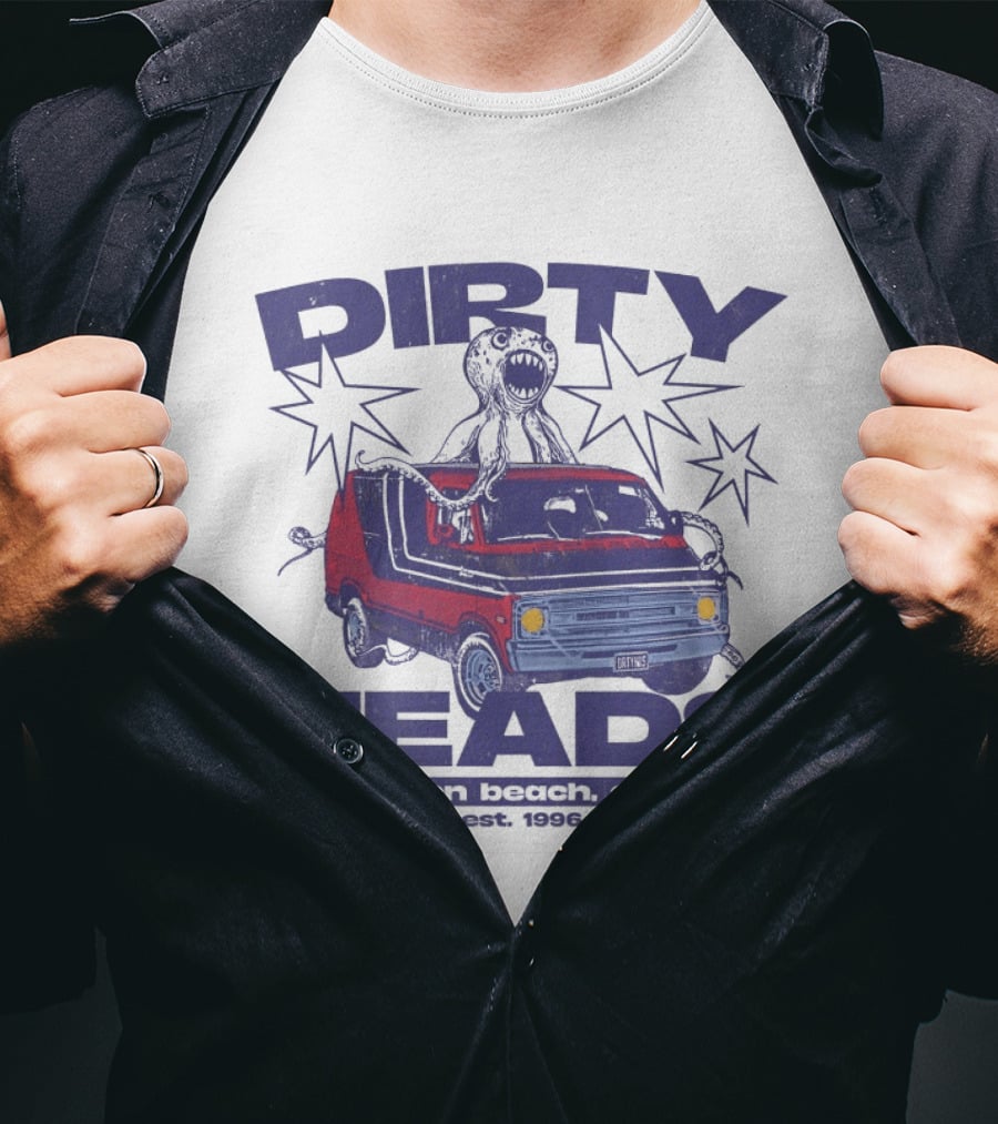 Dirty Heads Huntington Beach California Van And Octopus Est. 1996 T-Shirt