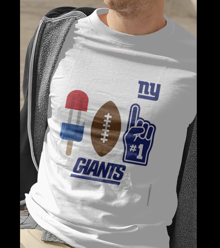 New York Giants Popsicle Football Foam Finger #1 Americana Pop 2026 Season T-Shirt