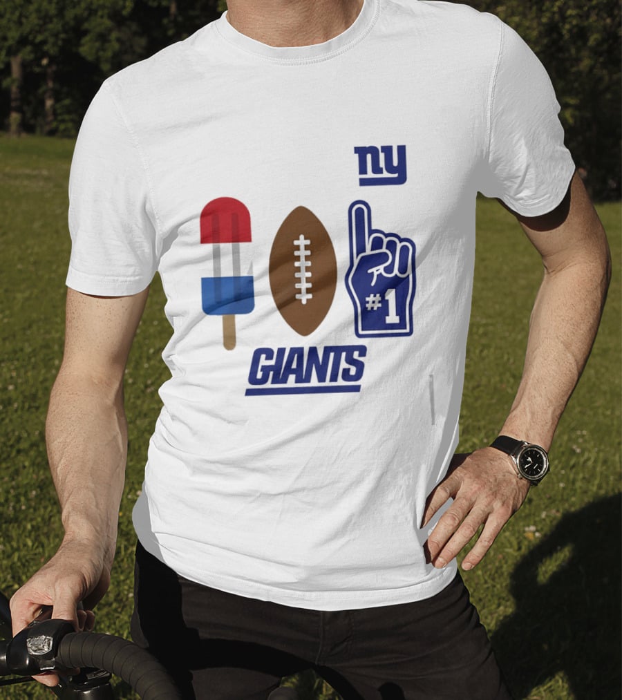 New York Giants Popsicle Football Foam Finger #1 Americana Pop 2026 Season T-Shirt